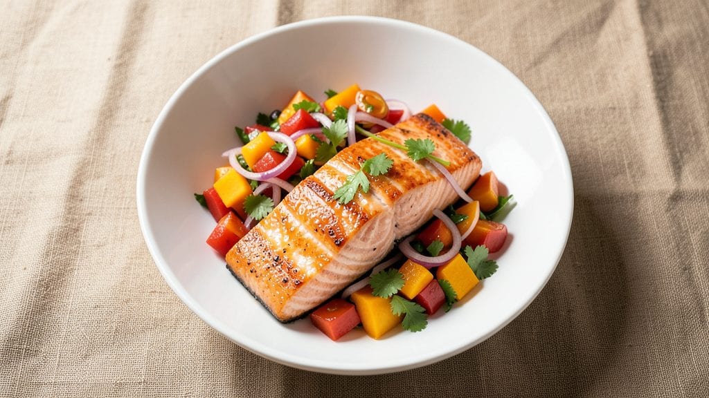 Baked Salmon With Mango Salsa Recipe: Tropical Brightness Meets Flaky Fish