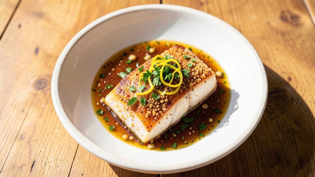 Mediterranean Baked Cod Recipe: Lemon-Garlic Herb Crust With Crispy Edges