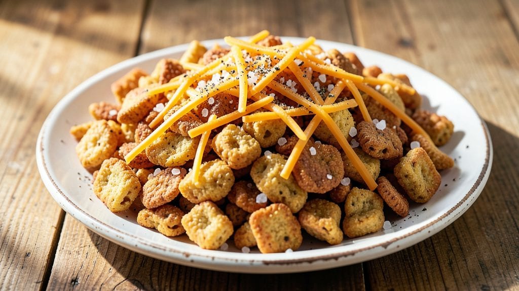 Old Fashioned Baked Chex Mix Recipe: Buttery, Crunchy Cheese Snack in 20 Minutes