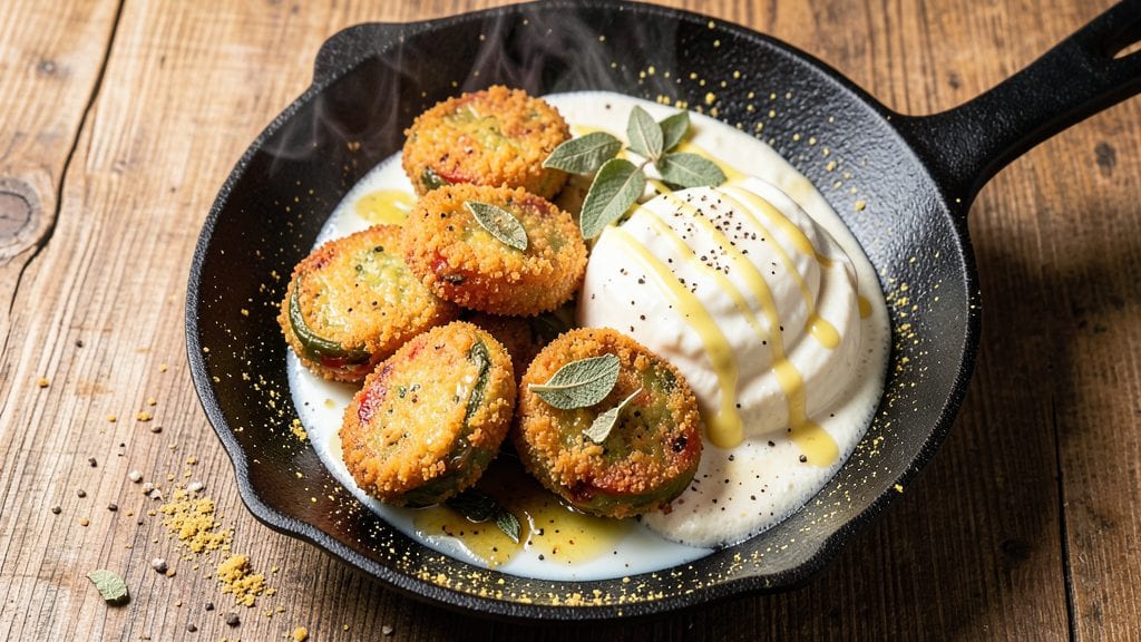 Old Fashioned Southern Fried Green Tomatoes Recipe: Crispy Cornmeal Crust With Tangy Vinegar Kiss